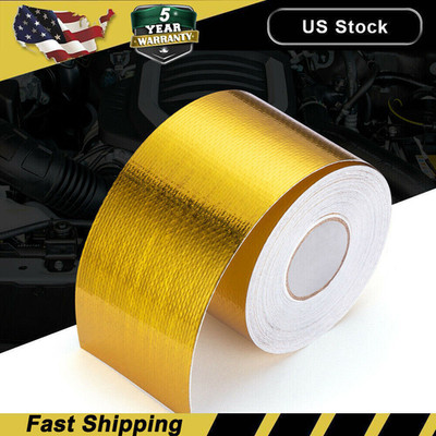 Adhesive Exhaust Header Turbo Manfold Pipe Aluminum Heat Shield Wrap Tape 2''16'
