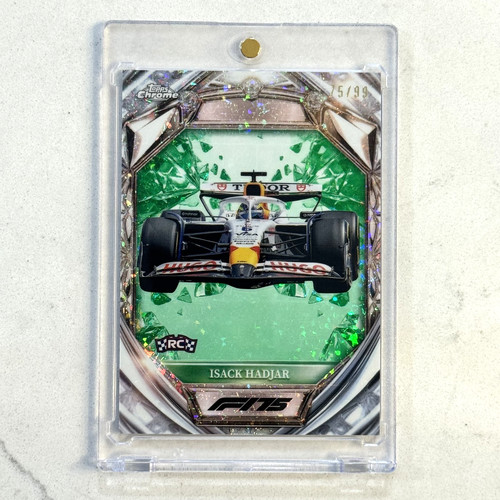 2025 Topps Chrome F1 Isack Hadjar Rookie Diamond 75th Anniversary Green /99 Rc