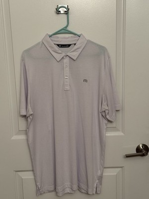 Travis Mathews Men's Golf Polo Shirt White L Large Short Sleeve