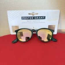 Foster Grant Black 100 UVA/UVB Lens Protection Puffy G KIDS Black Sunglasses 9z