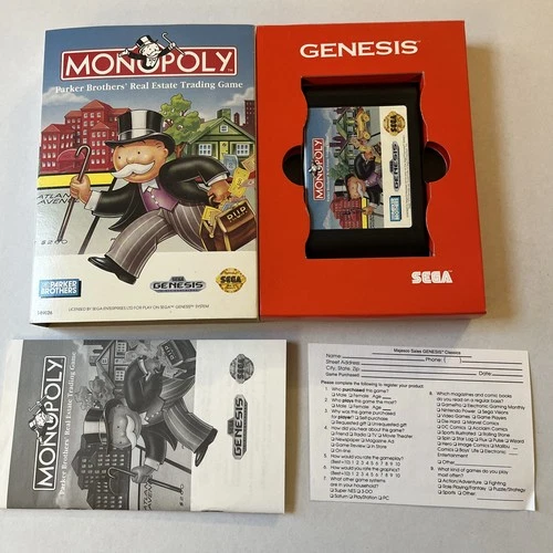 Monopoly (Sega Genesis, 1992) CIB Complete - Tested & Working