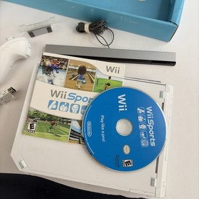 White Nintendo Wii With Wii Sports Console Complete System In Box CIB