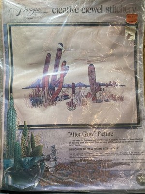 Rare Paragon Vintage Needlepoint Kit   After Glow  Cactus Desert