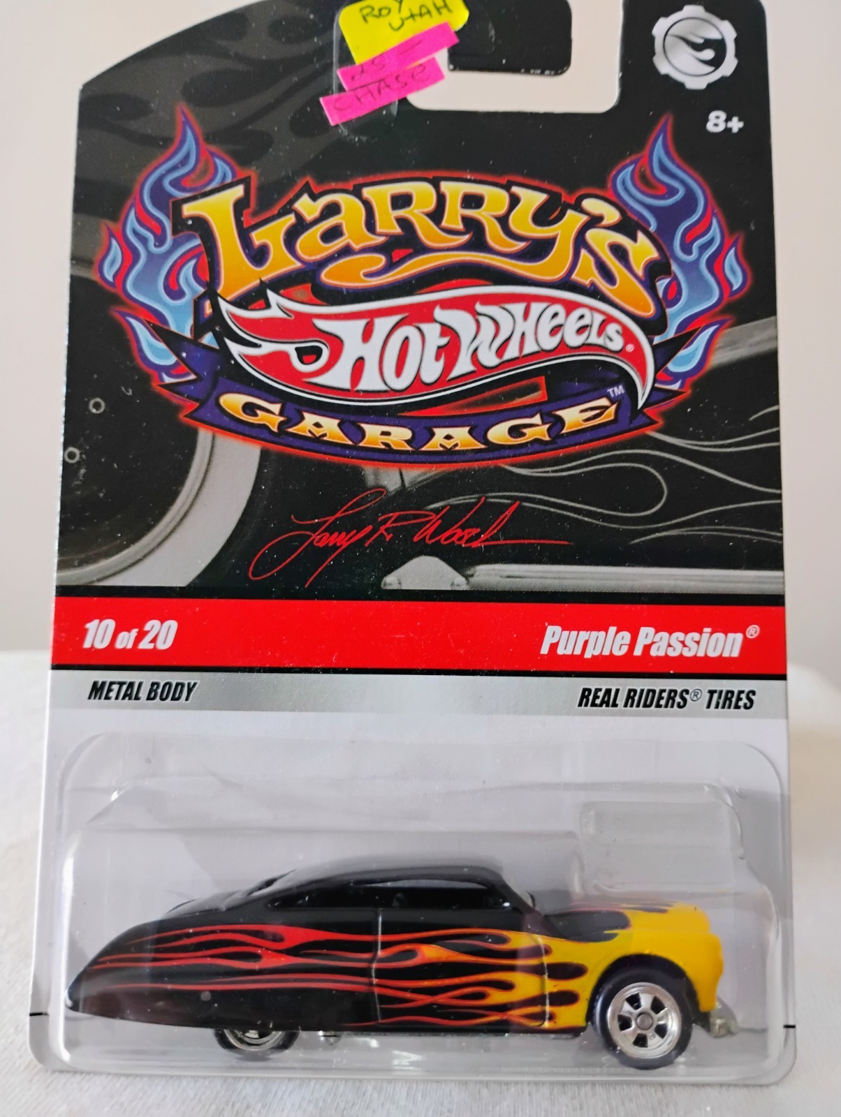 2009 Hot Wheels Larry's Garage 10/20 PURPLE PASSION Black w/Real Riders 5 Spokes