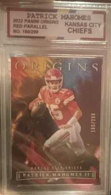 Panini 2022 Origins Patrick Mahomes II Chiefs Red Parallel N.5 /299 PSA