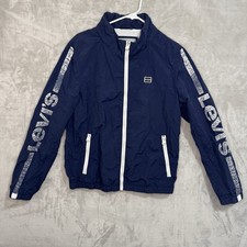 Levi Strauss windbreaker navy blue adult small vintage faded distressed y2k VTG
