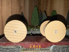 1:48 O Gauge Empty Wire Spools- Tan (realistic decor)