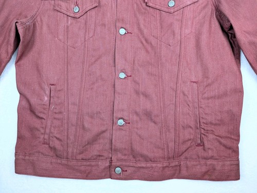 Levi's Men's Denim Jean Jacket Red Maroon Burgundy Trucker Vintage Sz 2XL - Picture 3 of 18