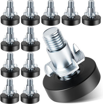 Furniture Leveling Feet with T-Nuts, 12 PCS 1/4''-20 UNC Thread Adjustable