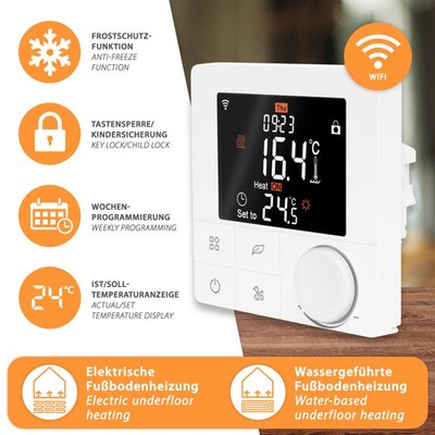 Wifi Raumthermostat Fußbodenheizung Raumtemperaturregler Raumregler Digital 16A