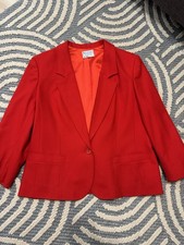 Vintage 60s 70s Pendleton Bright Red Virgin Wool Blazer Made in USA