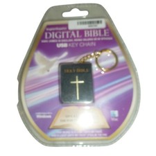 Digital Bible USB Keychain King James Reina Valera English Spanish Flash Drive