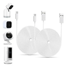 16 FT Camera Charger Extension Cable Compatible with Ring Indoor Cam (2nd Gen...