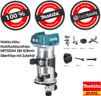 Makita Akku-MultifunktionsfräSe DRT50ZX4 18V 6/8Mm OberfräSe Mit ZubehöR Neu !⭐⭐