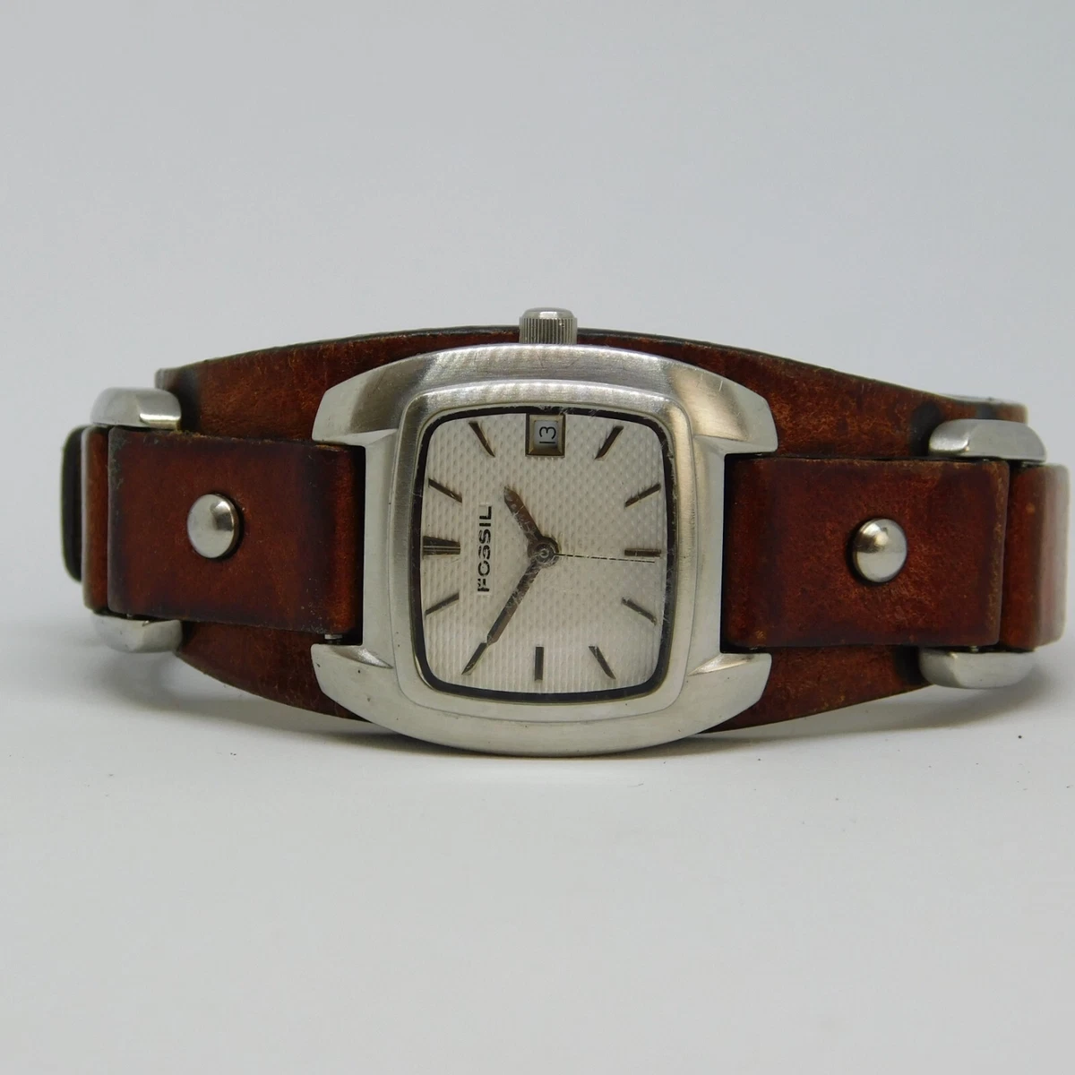 Fossil genuine leather watch cheap