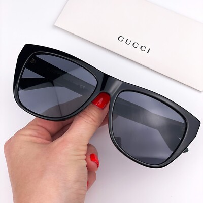 Gucci Men AUTHENTIC Sunglasses Black Green Grey Square  display picture 3