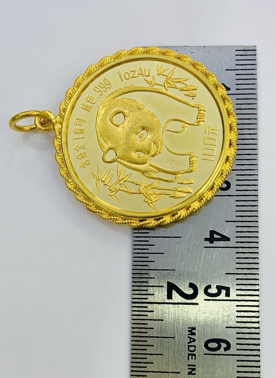 23K Case 24k Solid Yellow Gold Panda Coin Canada Fine… - Gem