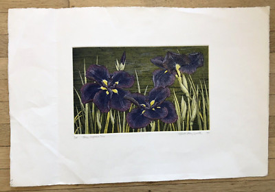 ROBERT LEROY SMITH Signed Numbered 1/100 Print ''Three Japanese Iris'' 1981