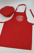 Chef Christmas, Art Apron Hat for Kids Children, Cooking, 5-12 year olds