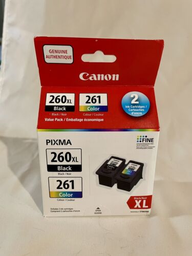Canon Pixma 260XL Black and 261 Colour Pack for TS5320 TS5320a TR7020 TR7020a - Picture 1 of 2