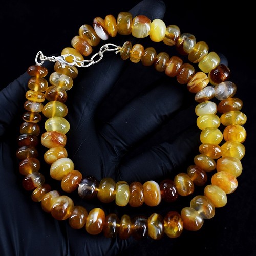 Awesome 468 Cts 20 Inches Onyx Round Shape Beaded Elegant Necklace VK 19 E671