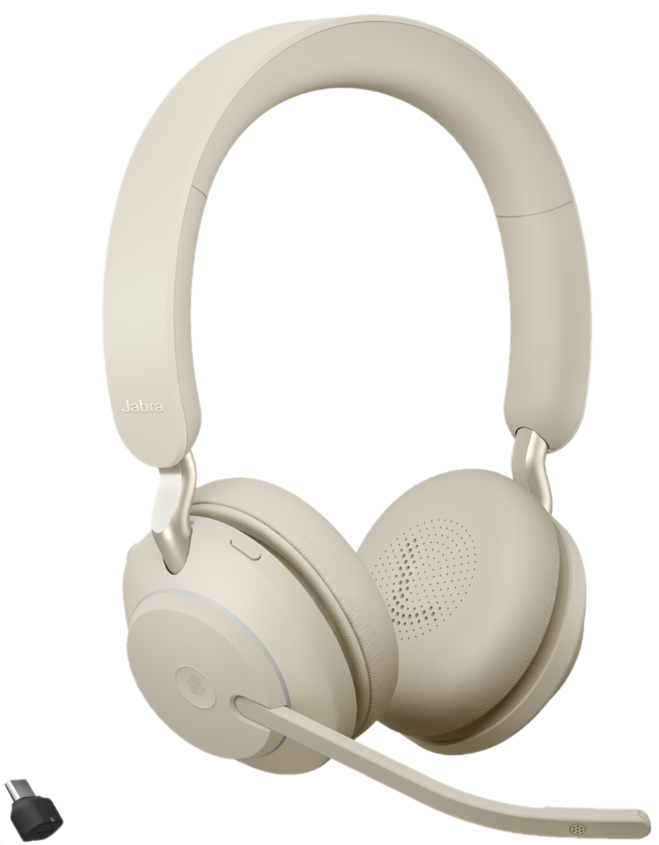 Jabra Evolve2 65 USB-C MS Stereo - Beige Wireless Headset Jabra Evolve2 65 USB-C MS Stereo - Beige Wireless Headset