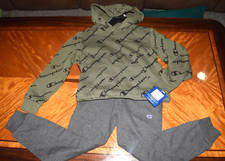 New Boy s Green and Gray Champion 2 pc Sweatsuit size 6