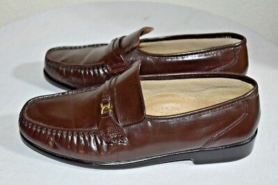 NUNN BUSH Men`s 10D LOAFER slip on BROWN LEATHER dress  display picture 1