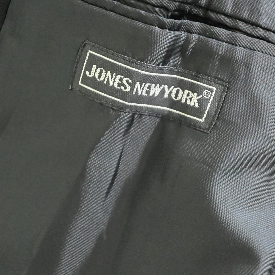 Винтажный сделано в США 42L твердый черный 100% шерсти двубортный блейзер спортивное пальто - Изображение 4 из 4