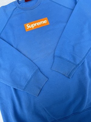 Supreme Screenprint Box Logo Crewneck Orange Blue | eBay
