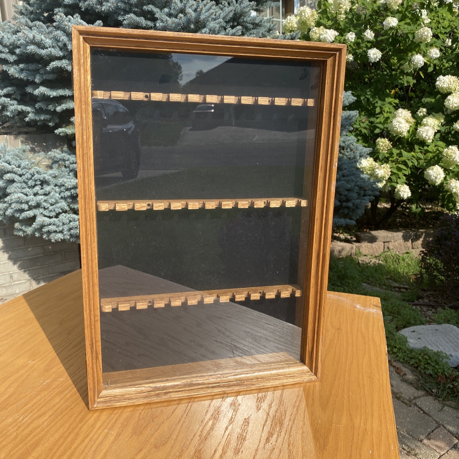 LARGE 36 Spoon Display Case Rack Holder Shadow Box Wall Mount