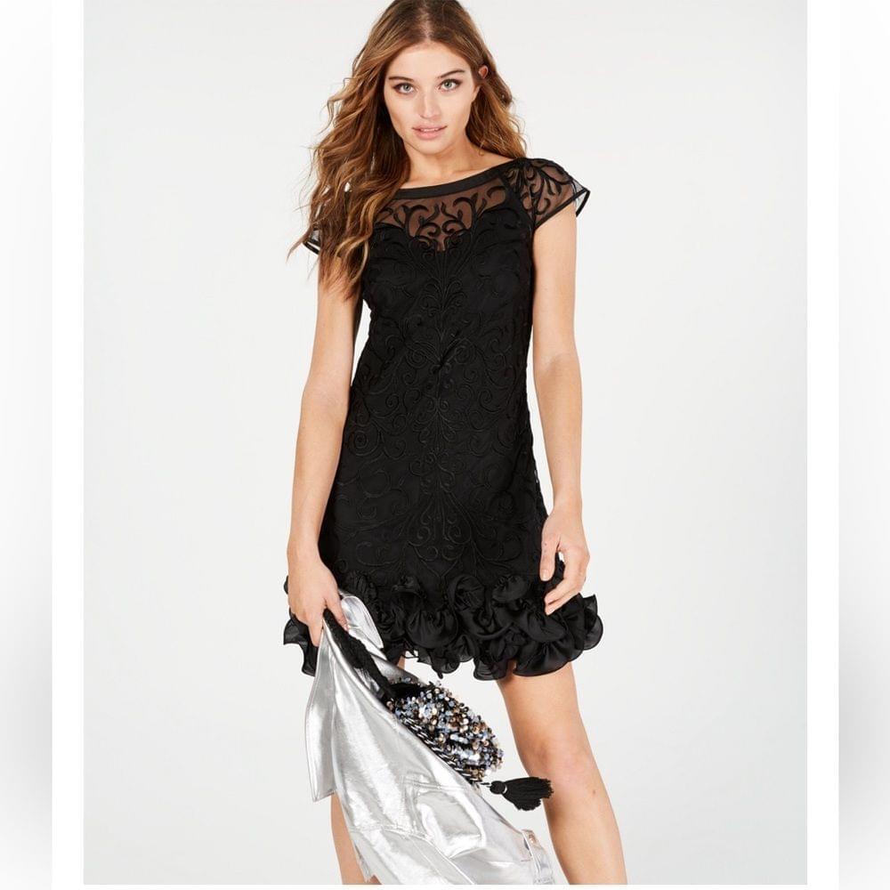 floral lace sheath dress Floral Lace Sheath Wedding Dress with Tulle Overskirt