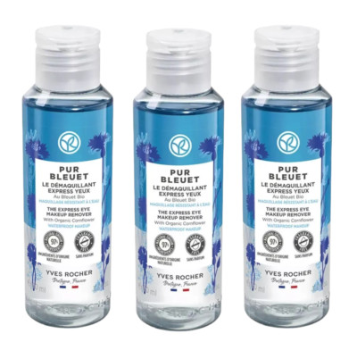Yves Rocher Pur Bleuet Express Augen-Make-up-Entferner 3,3 flüssige Unzen. 3e...