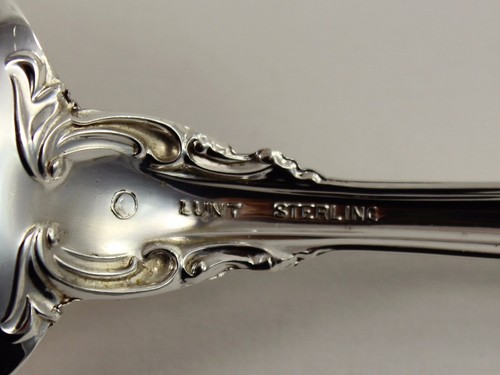 Lunt Delacourt Sterling Silver Pierced Serving Spoon - 8 1/2" - No Monograms - Picture 3 of 3