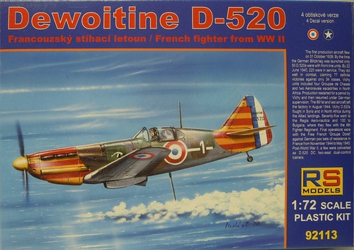 Maquette Avion De Chasse Dewoitine D.520 1/72 Par Hobby Boss - Kit à Monter