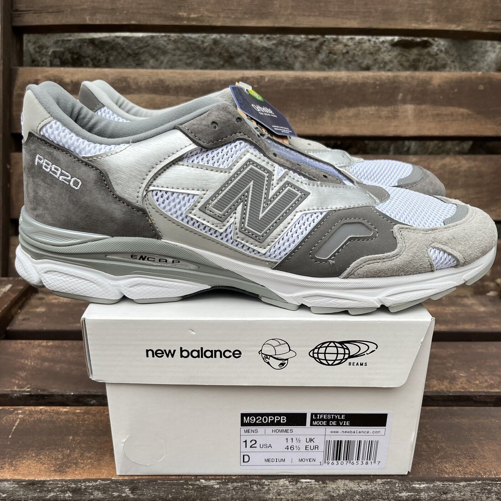 New Balance x BEAMS x Paperboy Paris 920 Ice Boy Grey M920PPB Size US 12  Men's