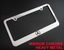 MERCEDES BENZ LOGO CHROME METAL LICENSE PLATE FRAME