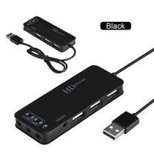 USB 2.0 Hub TO 3 Port USB 2.0 Headphone Mic W 7.1CH Sound Adapter Port Hot