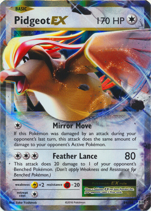 Pidgeot-EX - 64/108 Ultra Rare XY Evolutions NM Pokemon TCG