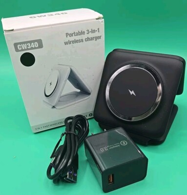 Charging Station Apple Multiple Device 3 n 1 Foldable Wireless Charger CW340 