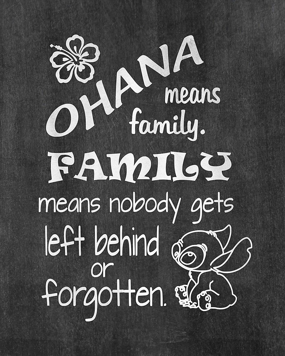 Ohana Means Family - Inspired By Lilo And Stitch - Watercolored Poster Print Photo Quality - Made In USA - Disney Inspired - Home Art Print -Frame Not - Foto 12