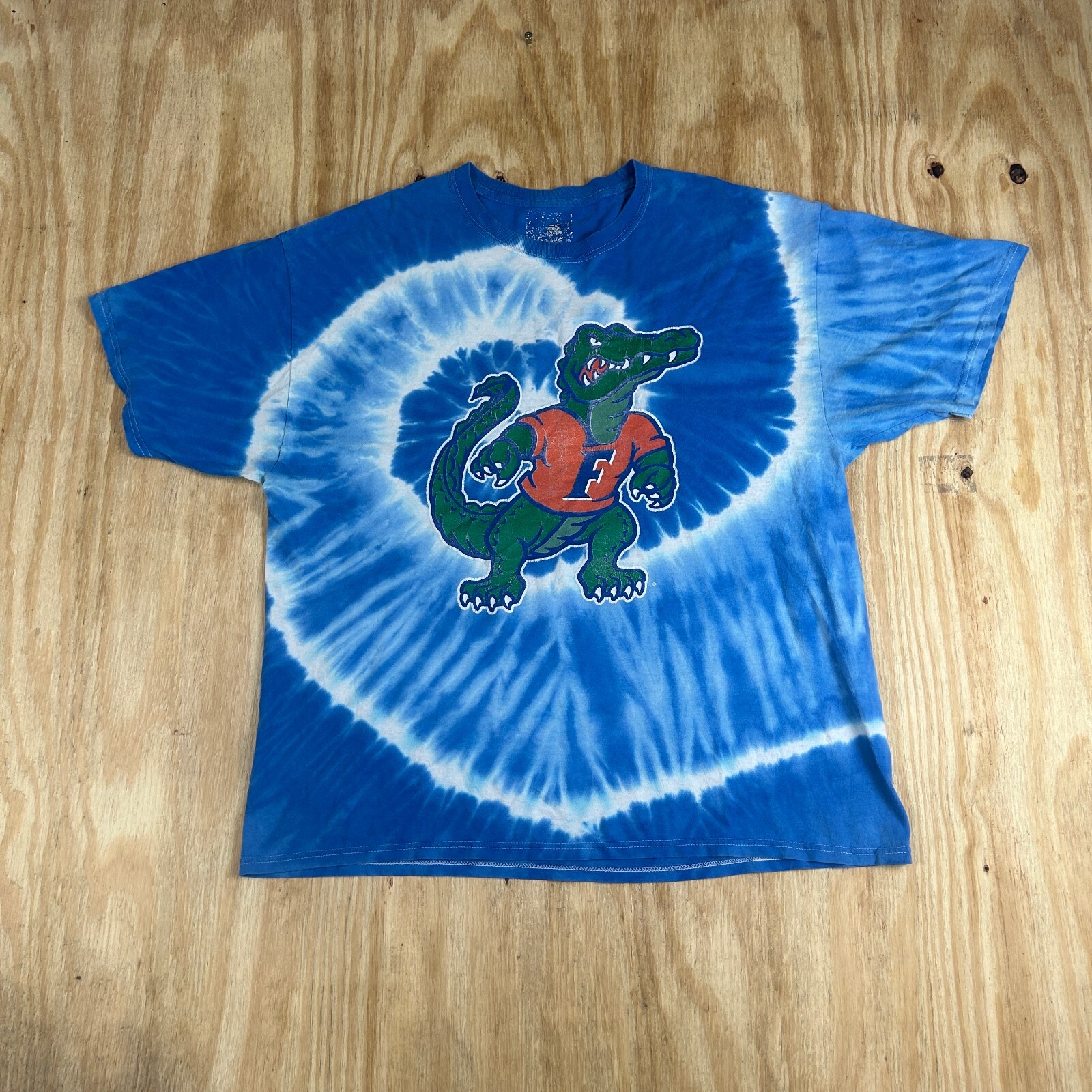 VTG Florida Gators Mascot NCAA Graphic Tie Dye Fan Apparel Tee Men's M Blue 90s