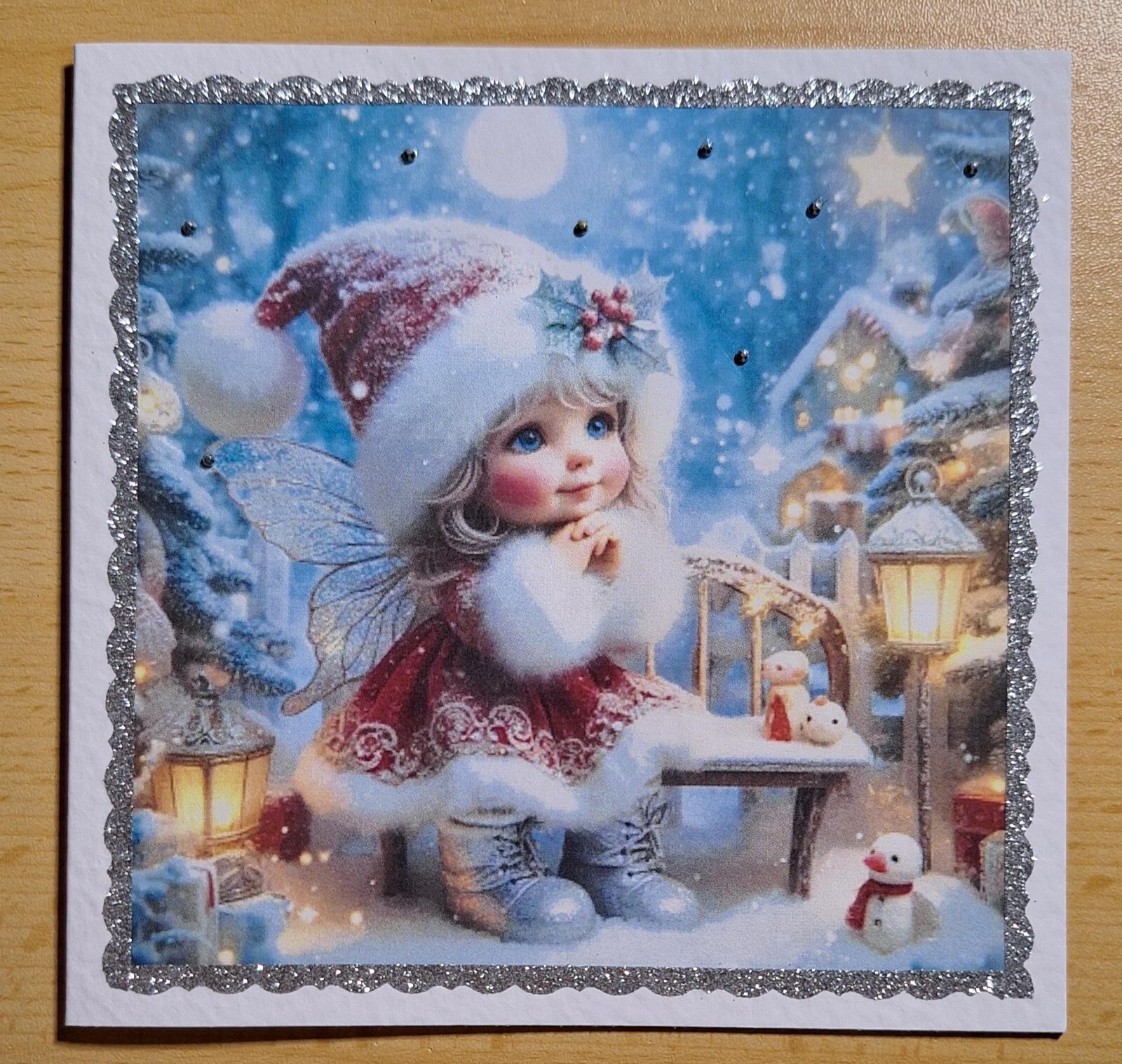 3D-Weihnachtskarte °Weihnachtsengel° Grusskarte Weihnachten Handarbeit