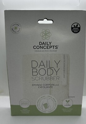 NEW  Daily Concepts Daily Body Scrubber Unopened Full Size WHITE AUTHENTIC