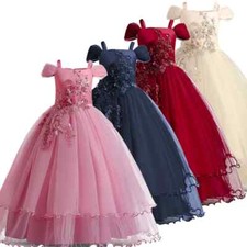 Dress Long Kids Dresses for Girls Princess Party Wedding Vestidos Size 6-14 Year