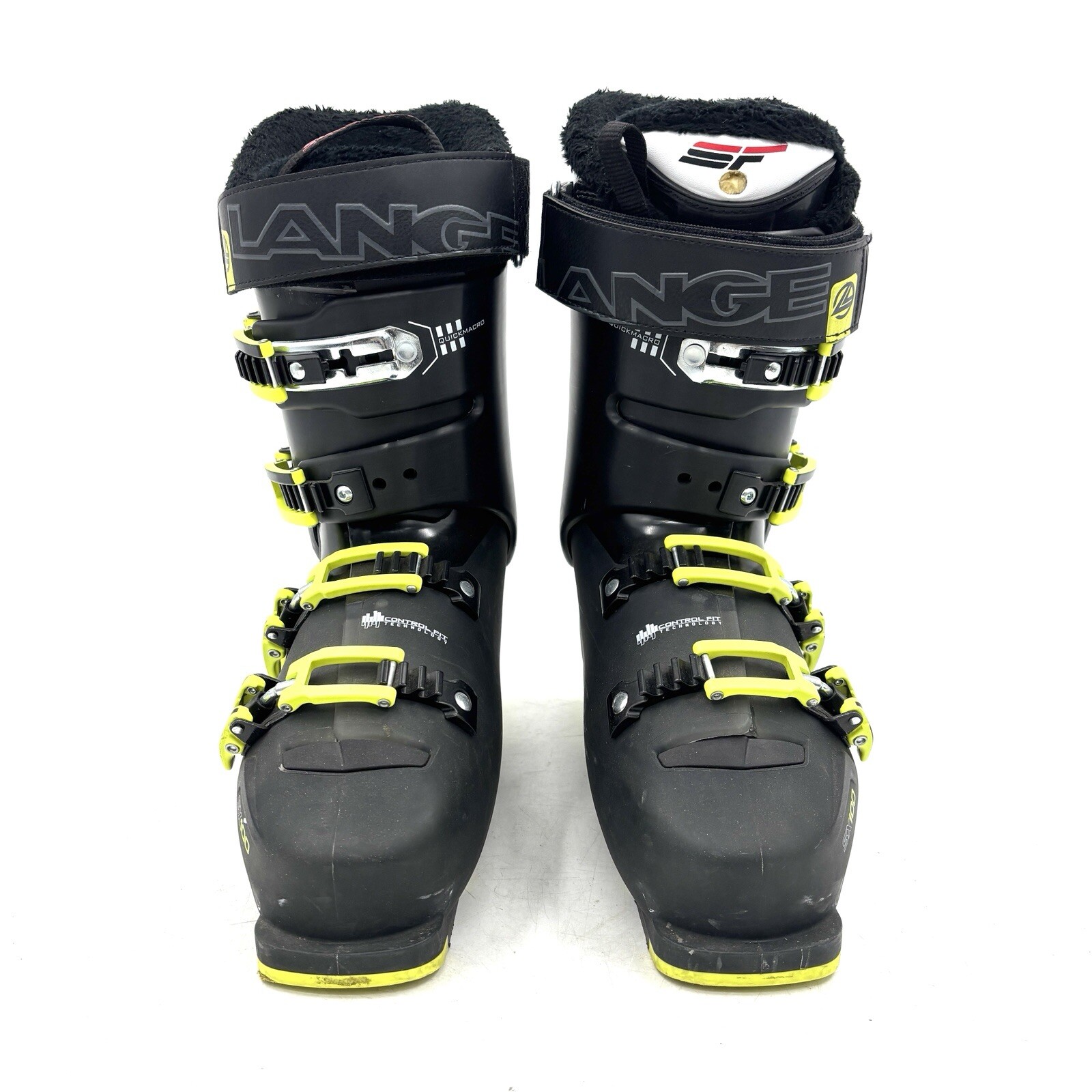 SALOMON Lange Surefoot SX100 Black Yellow Downhill Ski Boots Men's Size 25.5