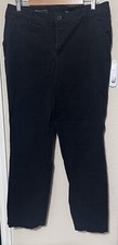 Lee Modern Series Stretch Black Pants Womens Size 16 M Chinos Straight Leg