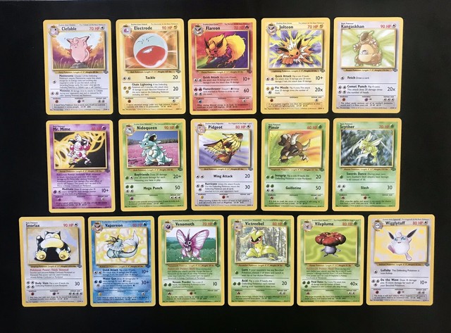 1999 Pokemon JUNGLE Set COMPLETE Non Holo RARE Lot Cards 17 32 LOOK 