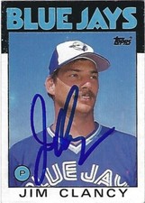 Autographed Signed 1986 Topps 412 Jim Clancy Toronto Blue Jays Deceased