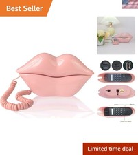 Novelty Corded Lip Phone   Retro Desktop Telephone for Home  Office Use